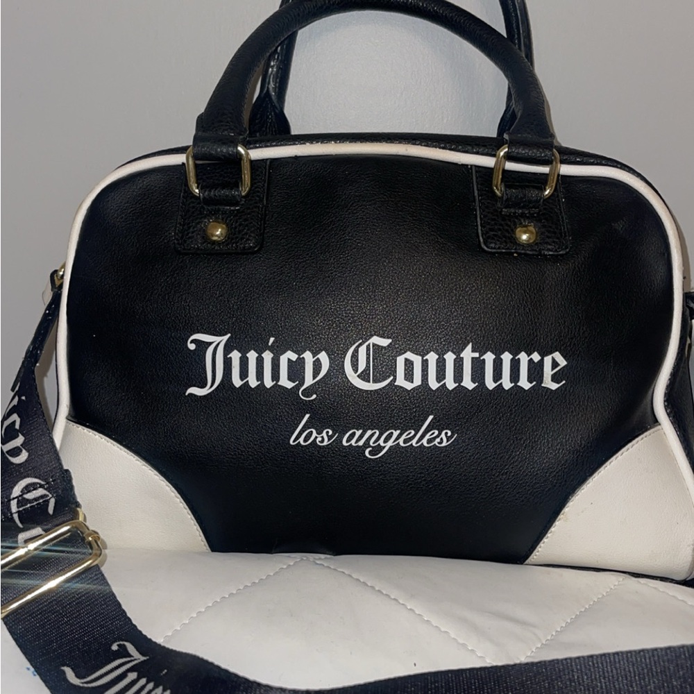 Juicy Couture Black and White Logo Satchel